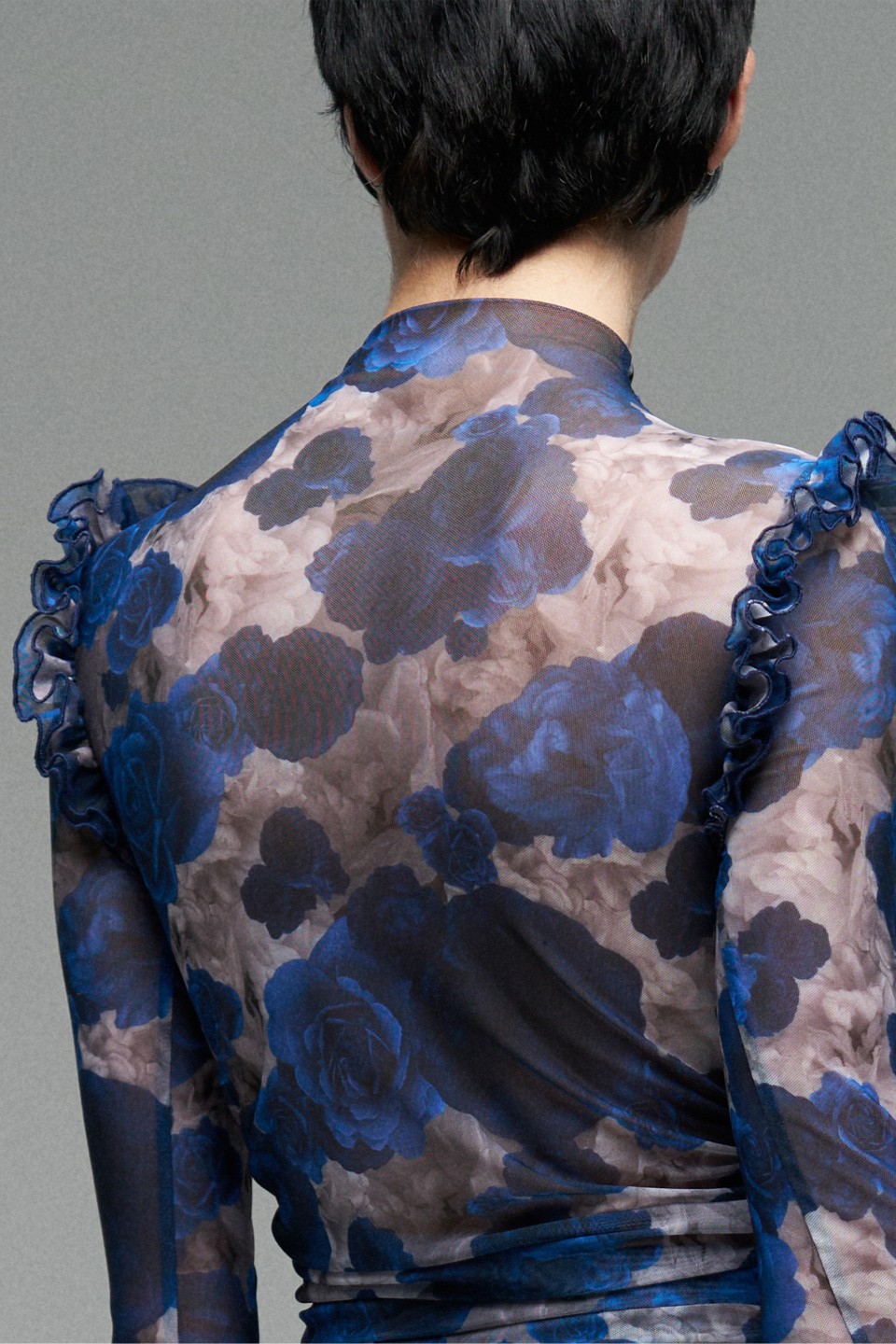 Платье с драпировкой из эластичной сетки, фото 2