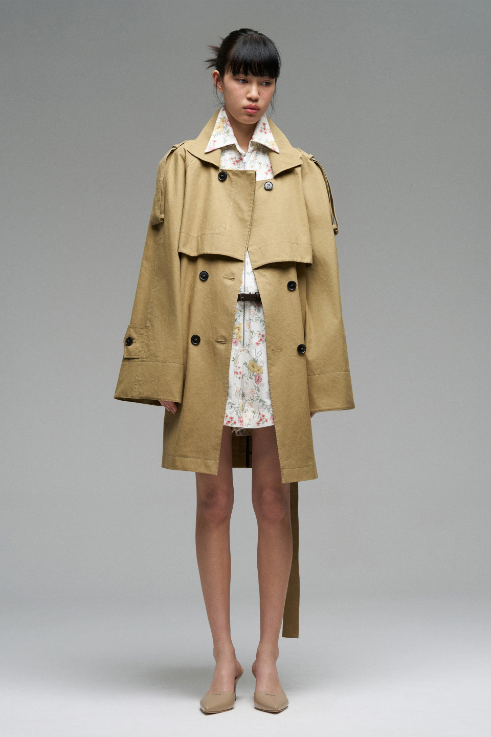 Миди тренч из брезента, фото 4