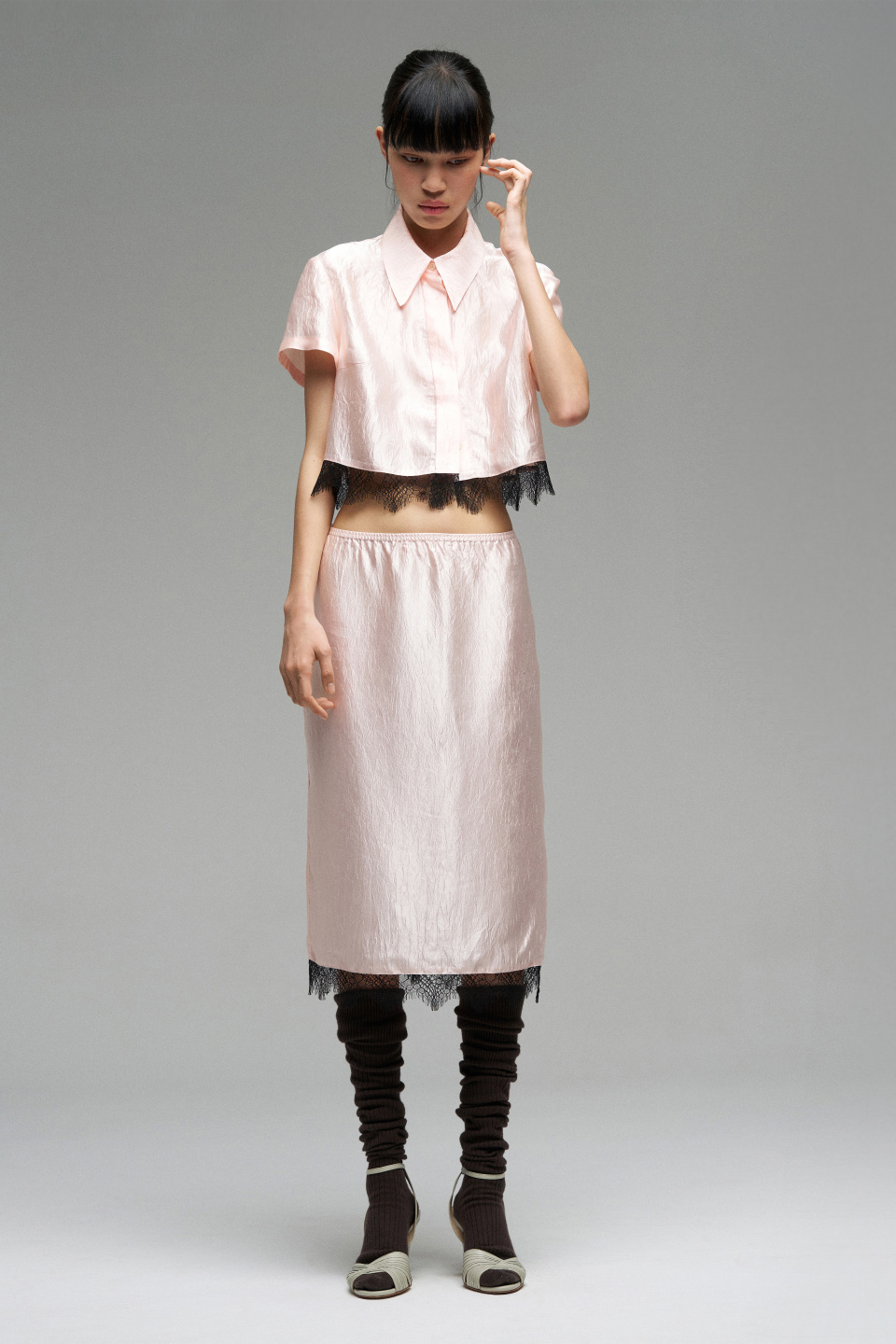 Юбка миди из ацетата с кружевом, фото 5