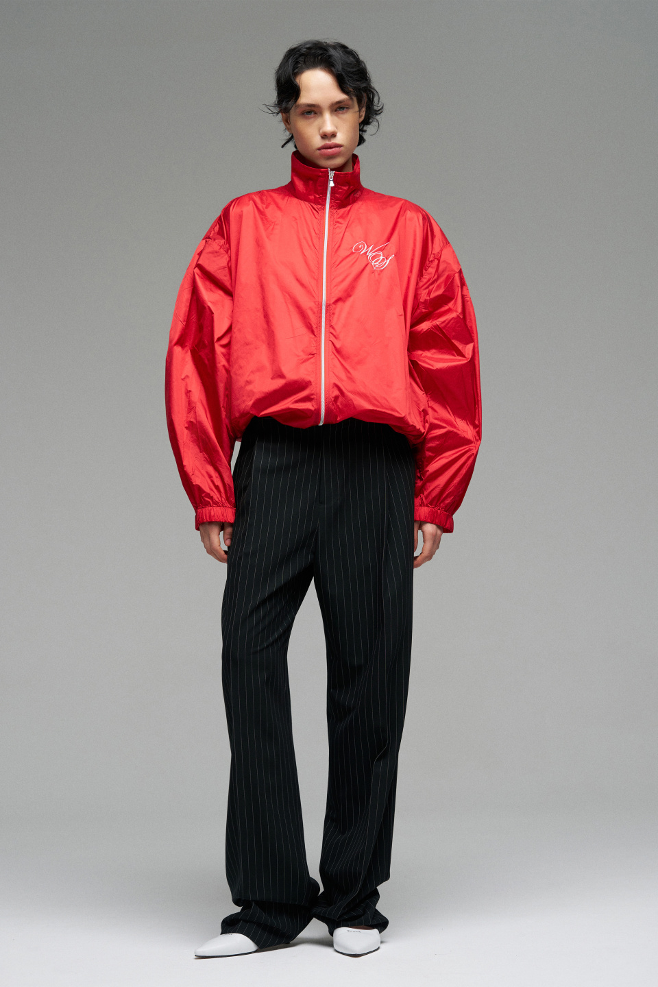 Бомбер из нейлона с вышивкой, фото 1