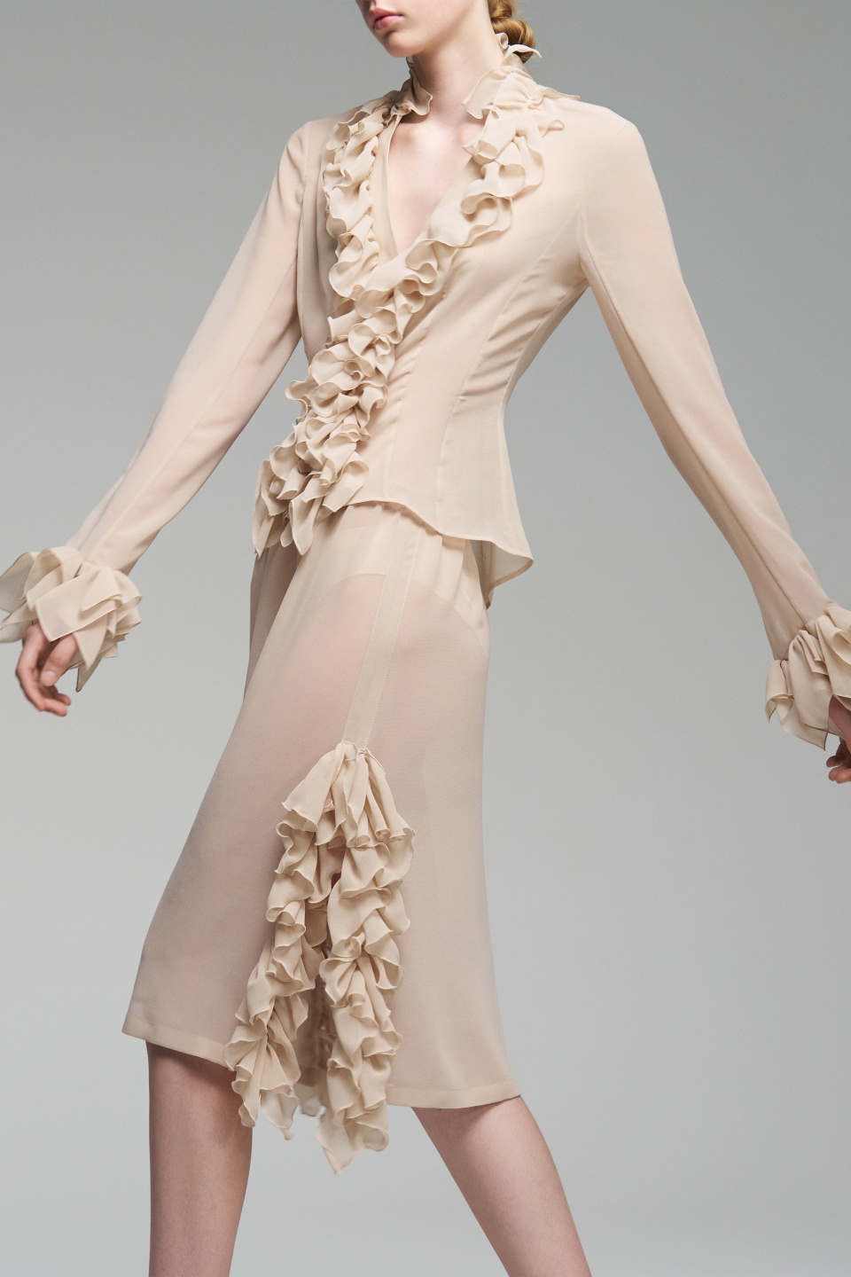 Прозрачная блуза Ruche, фото 2