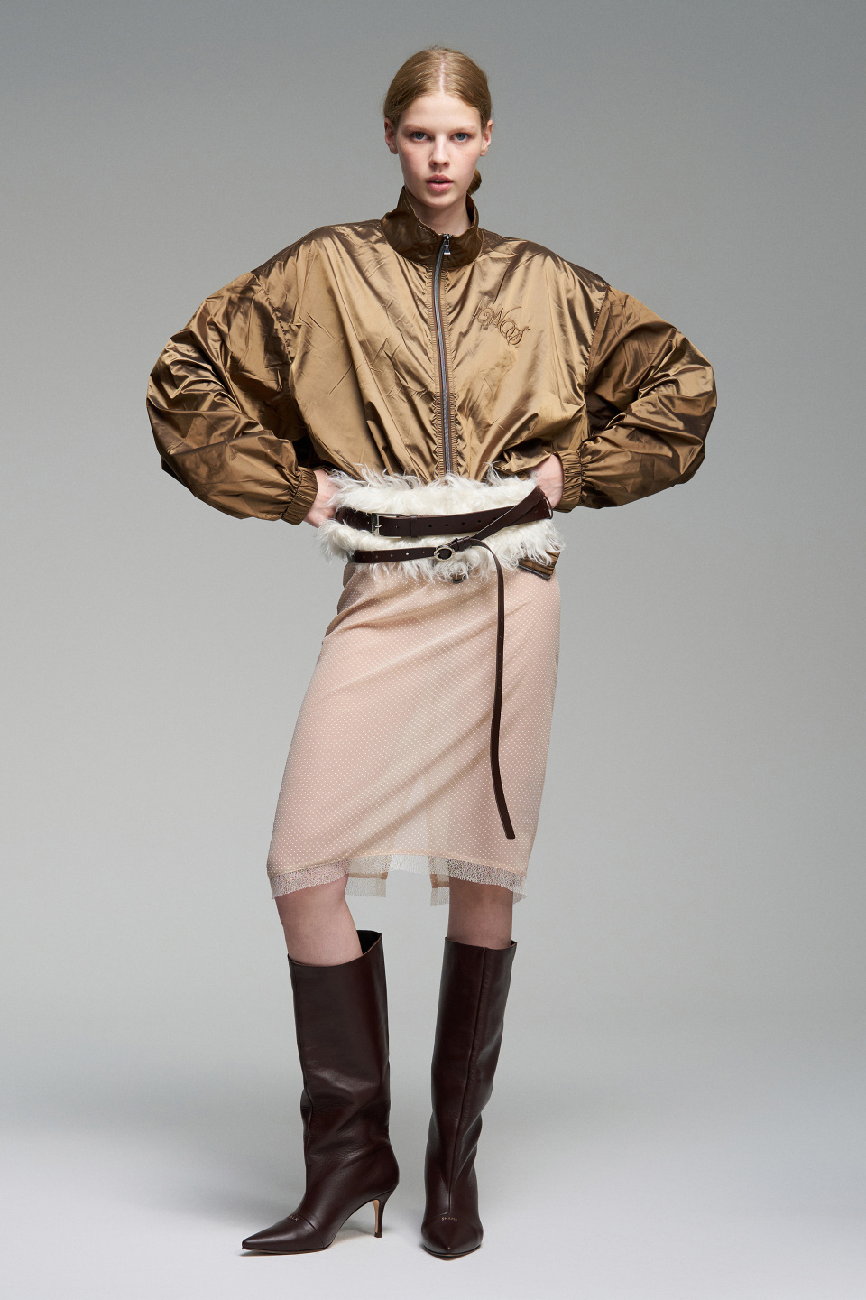 Бомбер из нейлона с вышивкой, фото 6