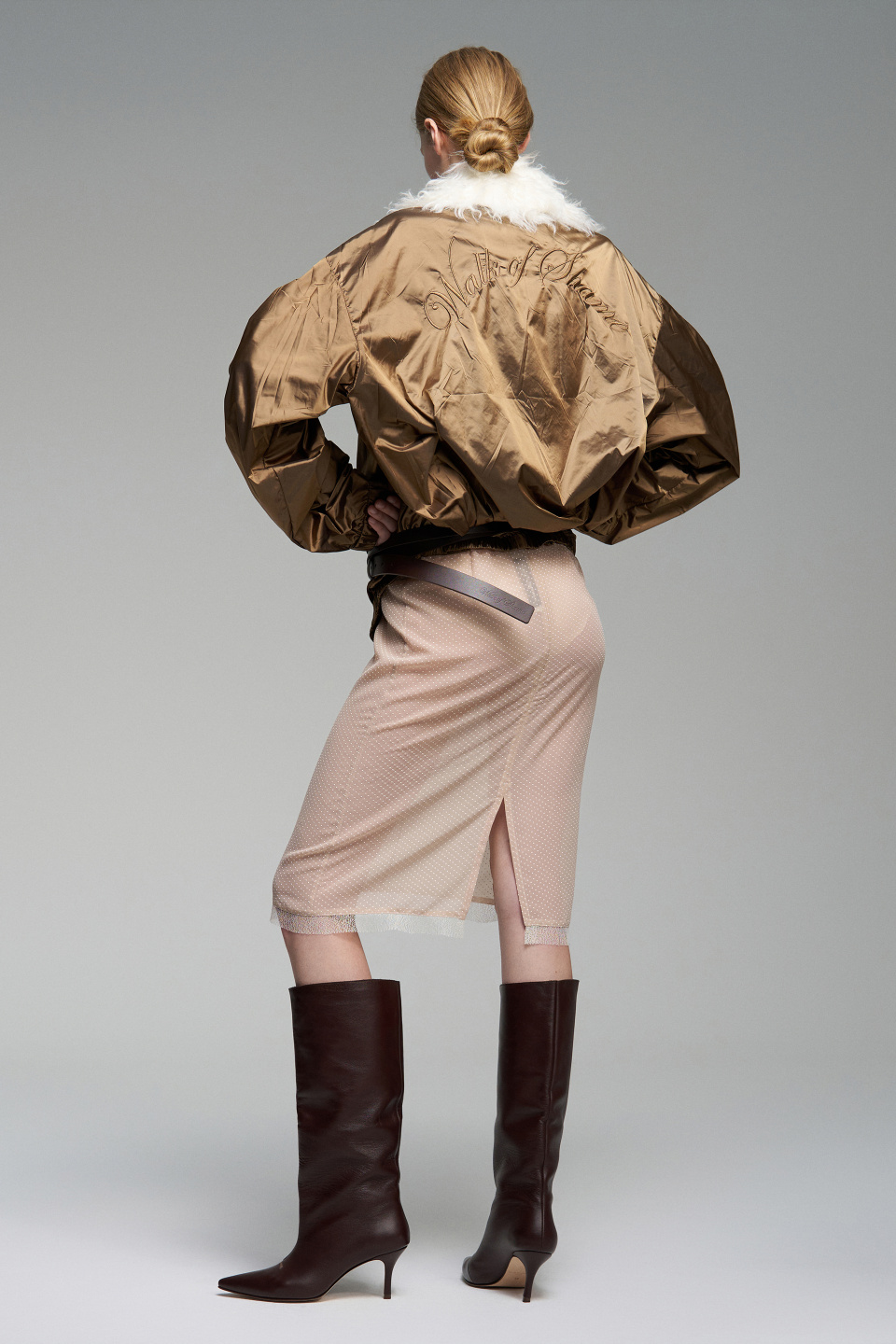 Бомбер из нейлона с вышивкой, фото 4