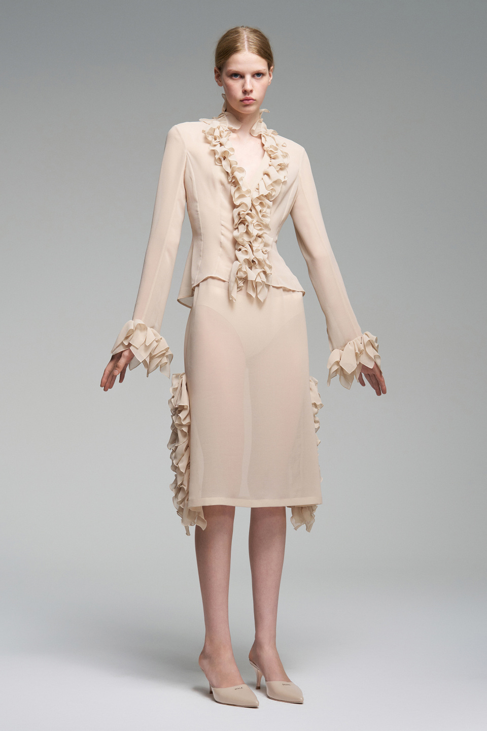 Прозрачная блуза Ruche, фото 3