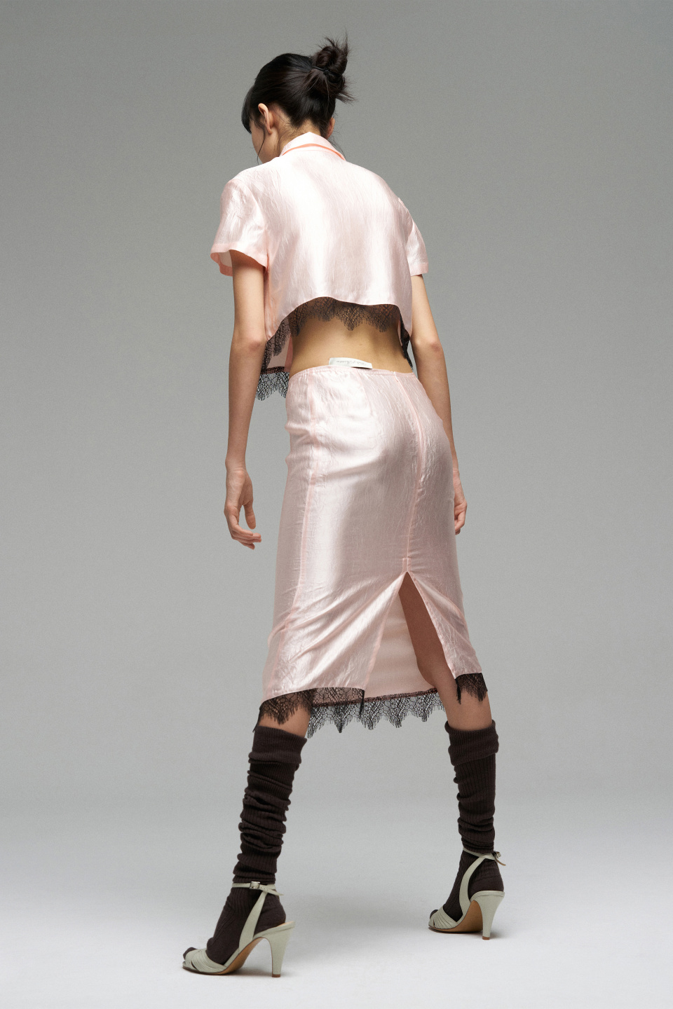 Юбка миди из ацетата с кружевом, фото 1